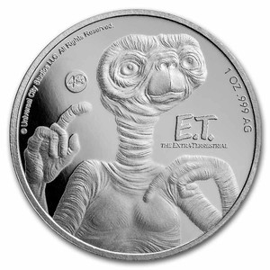 2022 Niue 1 oz Silver $2 E.T. 40th Anniversary Bullion Coin - reverse 2022 Niue 1 oz Silver $2 E.T. 40th Anniversary Bullion Coin - reverse