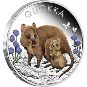 Quokka 2022 1oz Silver Proof Coloured Coin - reverse Quokka 2022 1oz Silver Proof Coloured Coin - reverse
