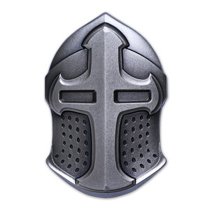 Ancient Warriors 2022 2oz Fiji Crusaders Knight Helmet Shaped Silver Antiqued Coin - reverse Ancient Warriors 2022 2oz Fiji Crusaders Knight Helmet Shaped Silver Antiqued Coin - reverse