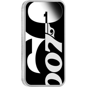 60 Years of Bond 2022 1oz Silver Proof Coloured Rectangular Coin - reverse 60 Years of Bond 2022 1oz Silver Proof Coloured Rectangular Coin - reverse