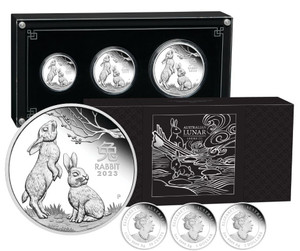 2023 Year Of The Rabbit Silver Proof Three Coin Set 2023 Year Of The Rabbit Silver Proof Three Coin Set