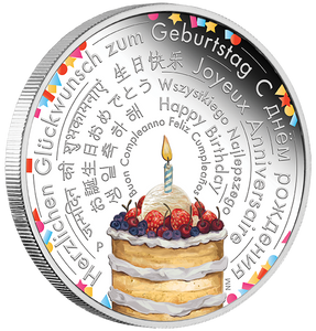 2018 Birthday Wishes 2oz Silver Proof Coin 2018 Birthday Wishes 2oz Silver Proof Coin