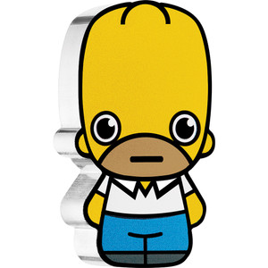 Homer Simpson 2022 1oz Silver Minted Mini Coin - reverse Homer Simpson 2022 1oz Silver Minted Mini Coin - reverse