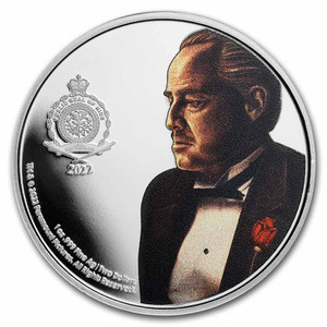 2022 Niue 1 oz Ag Colorized Proof $2 Godfather 50th Anniversary Silver Coin - reverse 2022 Niue 1 oz Ag Colorized Proof $2 Godfather 50th Anniversary Silver Coin - reverse
