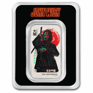 John Wick 1oz Silver Osaka Bar in TEP - coin reverse in TEP packaging John Wick 1oz Silver Osaka Bar in TEP - coin reverse in TEP packaging