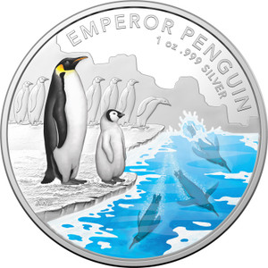 2023 $5 1oz Coloured Silver Proof Coin – Australian Antarctic Territory – Emperor Penguin - reverse 2023 $5 1oz Coloured Silver Proof Coin – Australian Antarctic Territory – Emperor Penguin - reverse