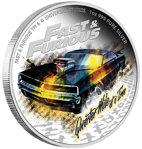 2023 Fast and Furious 1oz Silver Coin – Quarter Mile at a Time - reverse 2023 Fast and Furious 1oz Silver Coin – Quarter Mile at a Time - reverse