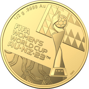 2023 $5 ½ g Gold Frosted Uncirculated Coin – FIFA Women’s World Cup 2023 REV 2023 $5 ½ g Gold Frosted Uncirculated Coin – FIFA Women’s World Cup 2023 REV