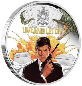 James Bond Live And Let Die 2023 1oz Silver Proof Coloured Coin - reverse James Bond Live And Let Die 2023 1oz Silver Proof Coloured Coin - reverse