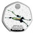 Star Wars X-Wing 2024 UK 50p Silver Proof Colour Coin - reverse angle view Star Wars X-Wing 2024 UK 50p Silver Proof Colour Coin - reverse angle view