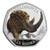 Woolly Rhinoceros 2024 UK 50p Silver Proof Colour Coin - reverse - angle view