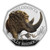 Woolly Rhinoceros 2024 UK 50p Silver Proof Colour Coin - reverse