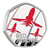 The Red Arrows 2025 UK 50p Silver Proof Piedfort Colour Coin - reverse angle The Red Arrows 2025 UK 50p Silver Proof Piedfort Colour Coin - reverse angle