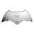1oz Silver Batman Batarang Shaped Coloured Coin - obverse 1oz Silver Batman Batarang Shaped Coloured Coin - obverse