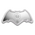 1oz Silver Batman Batarang Shaped Coloured Coin - obverse angle 1oz Silver Batman Batarang Shaped Coloured Coin - obverse angle