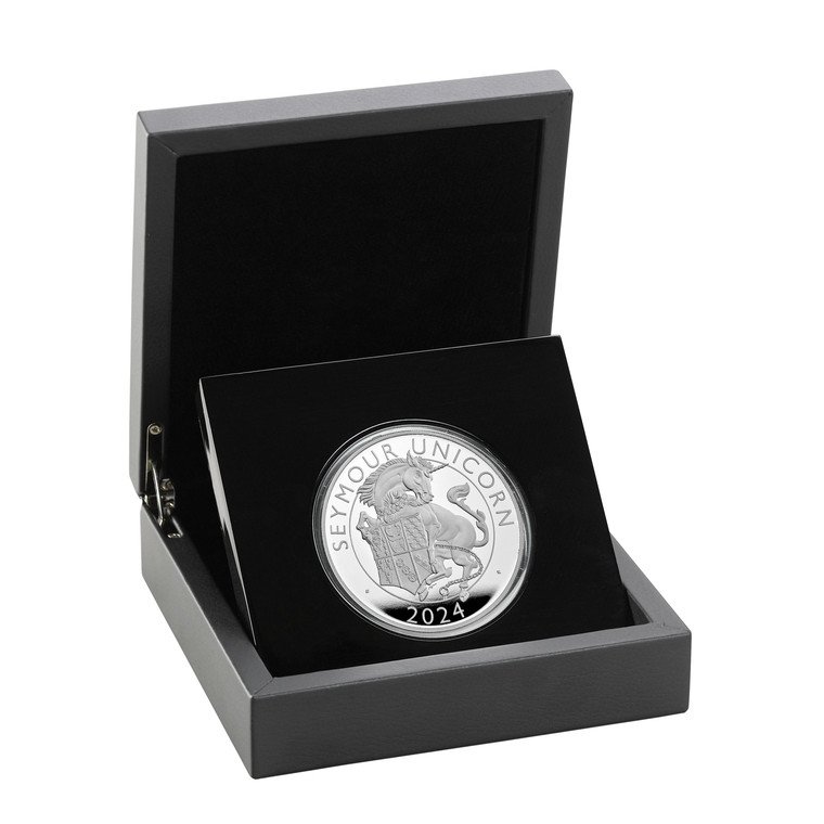 The Royal Tudor Beasts The Seymour Unicorn 2024 UK 5oz Silver Proof Coin - in presentation box
