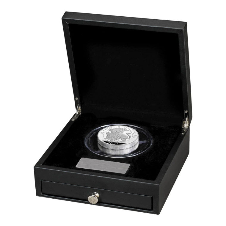 The Royal Tudor Beasts The Seymour Unicorn 2024 UK 10oz Silver Proof Coin - in presentation box