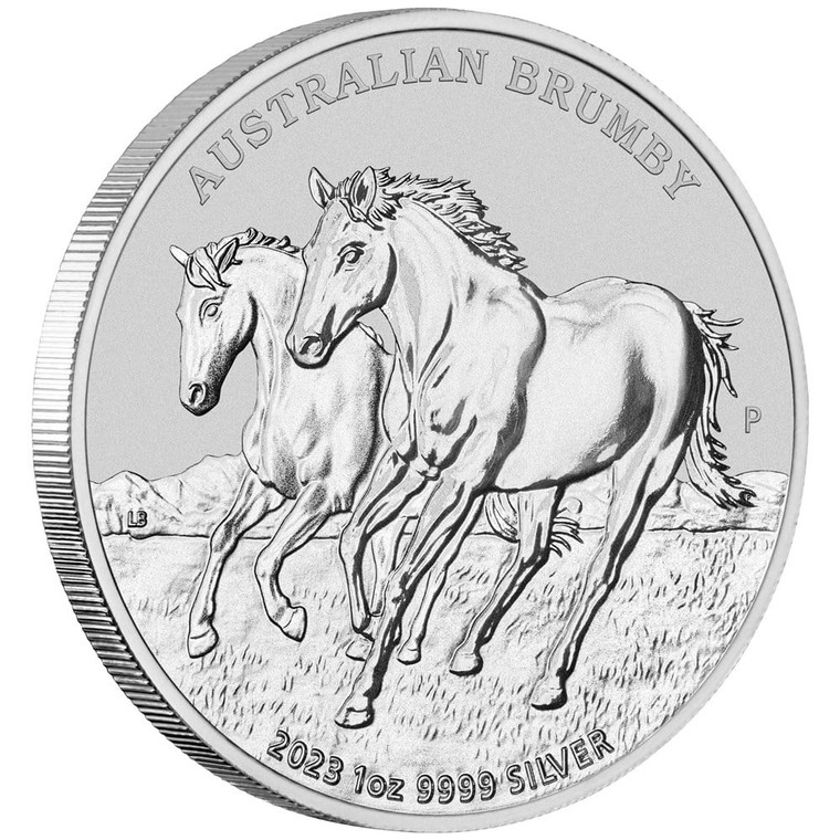 Australian Brumby 2023 1oz Silver Bullion Coin - reverse angle view