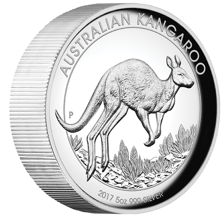 2017 5oz Australian Kangaroo Silver Proof High Relief Coin