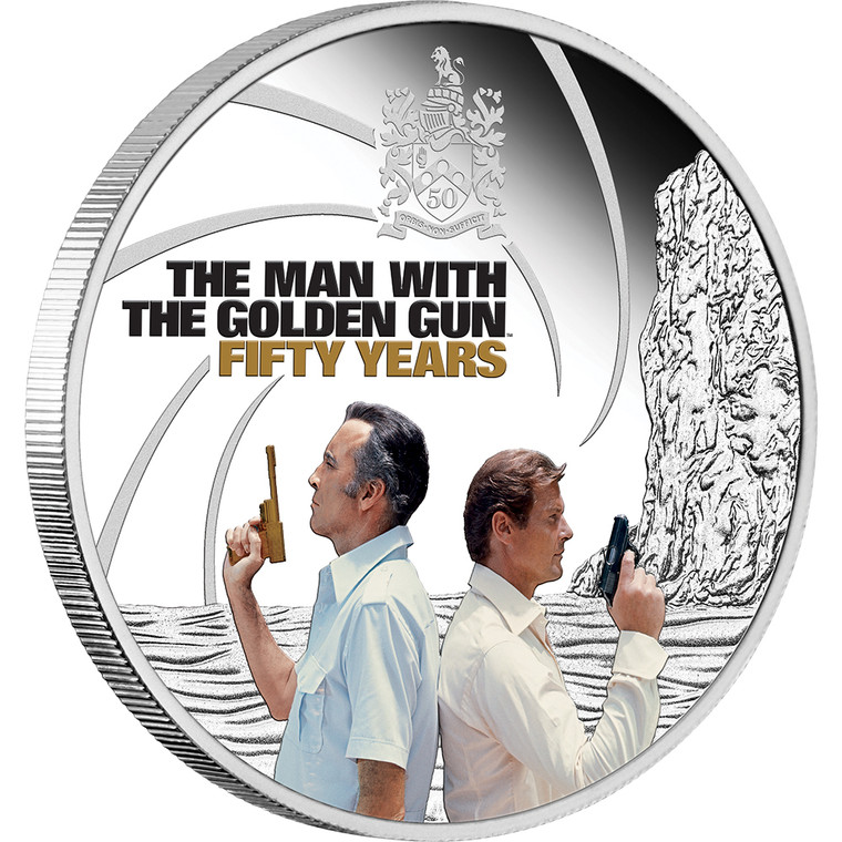 James Bond The Man With The Golden Gun 50th Anniversary 2024 1oz Silver Proof Coin - reverse