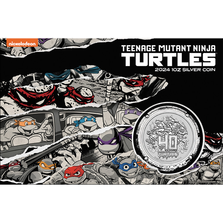 Teenage Mutant Ninja Turtles 40th Anniversary 2024 1oz Silver Coin in Card - card