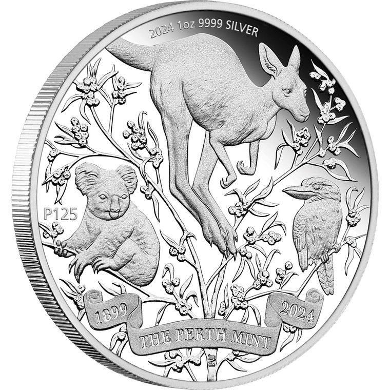 The Perth Mint's 125th Anniversary 2024 1oz Silver Proof Coin - reverse