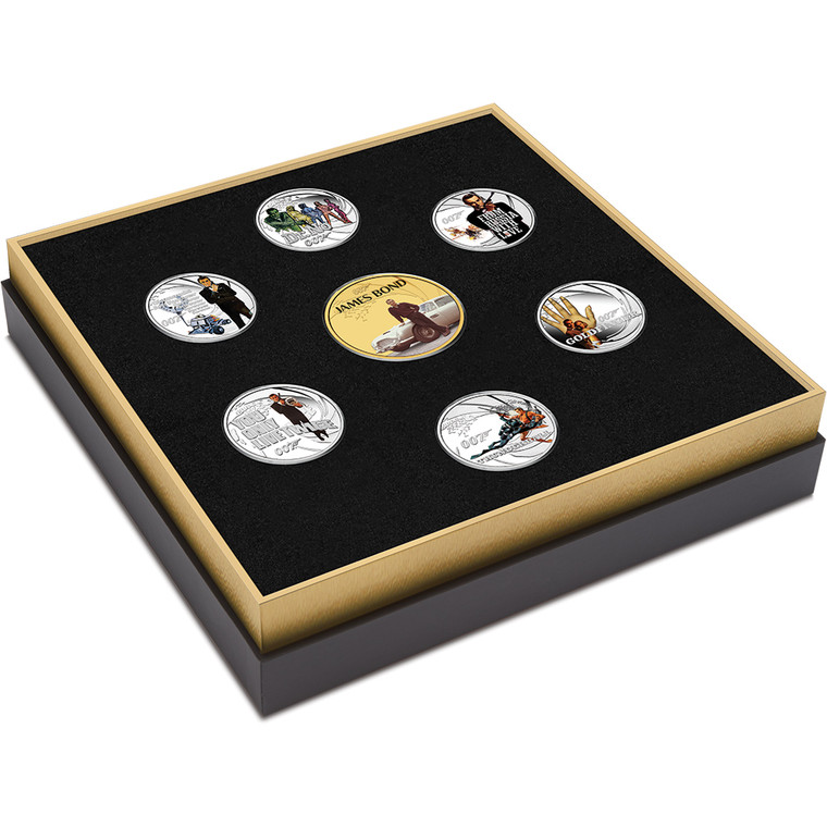 James Bond Sean Connery Silver Proof Seven-Coin Collection - in presentation case