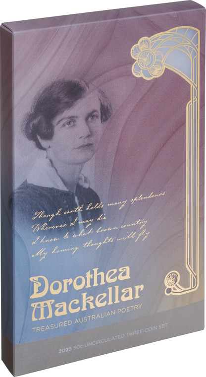 2025 50c Uncirculated Three-Coin Collection - Dorothea Mackellar-Treasured Australian Poetry - presentation box