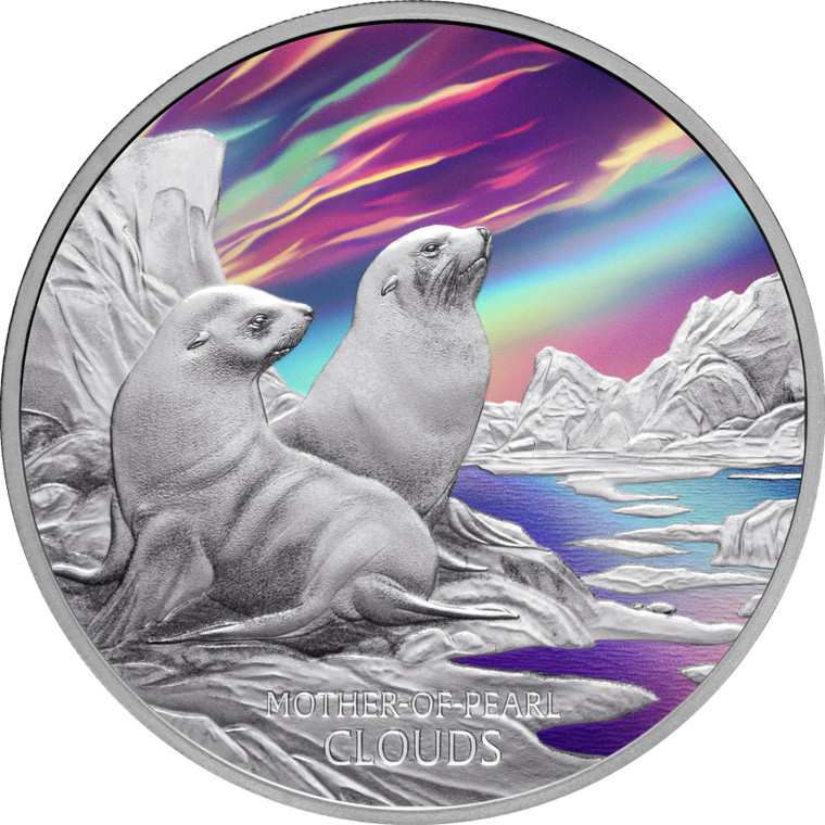 Mother Of Pearl Clouds 2025 $1 1oz Silver Proof Coin - reverse