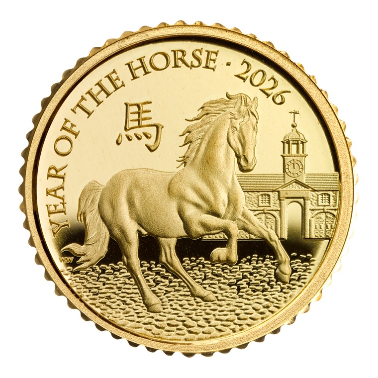 Lunar Year of the Horse 2026 UK 1/40oz Gold Proof Coin - reverse