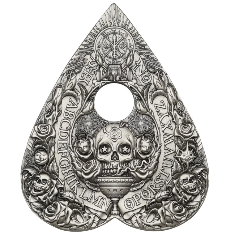 2025 Cameroon 2000Fr Spirit Board - Skulls 2oz Silver Coin - reverse