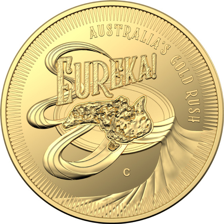 2020 $10 Eureka! Australia's Gold Rush Gold C Mintmark Coin - reverse