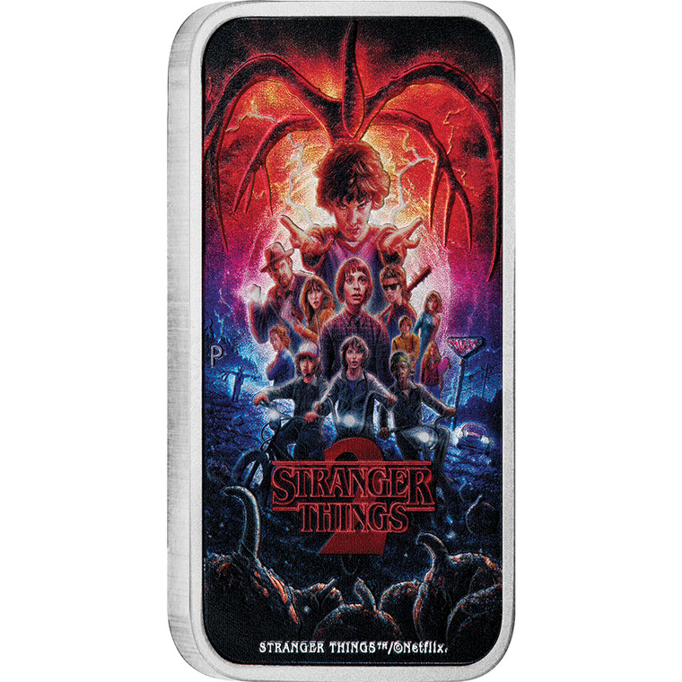 Stranger Things - Season 2 2026 1oz Silver Coloured Rectangular Coin - reverse