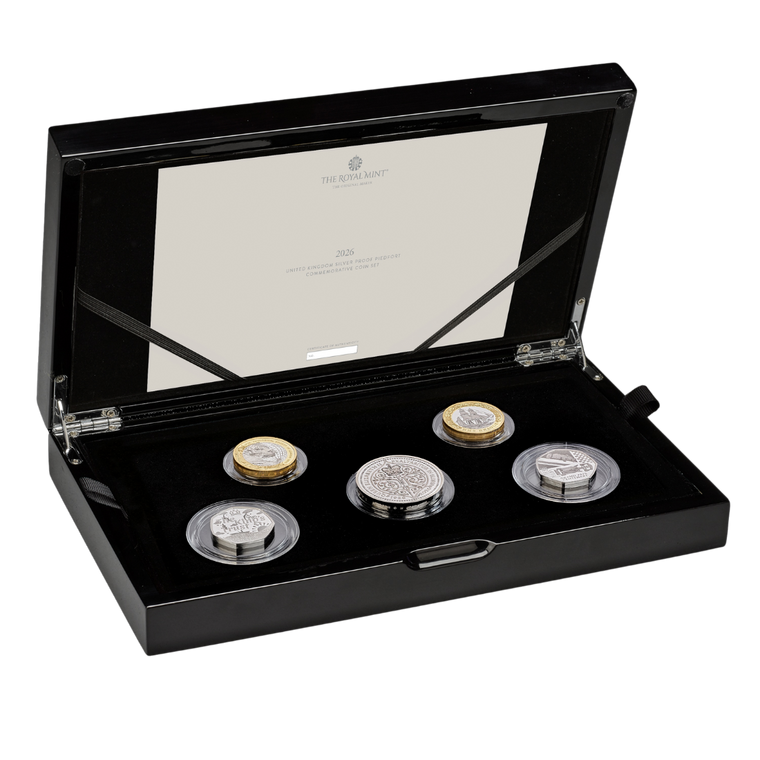 The 2026 United Kingdom Silver Proof Piedfort Commemorative Coin Set - presentation