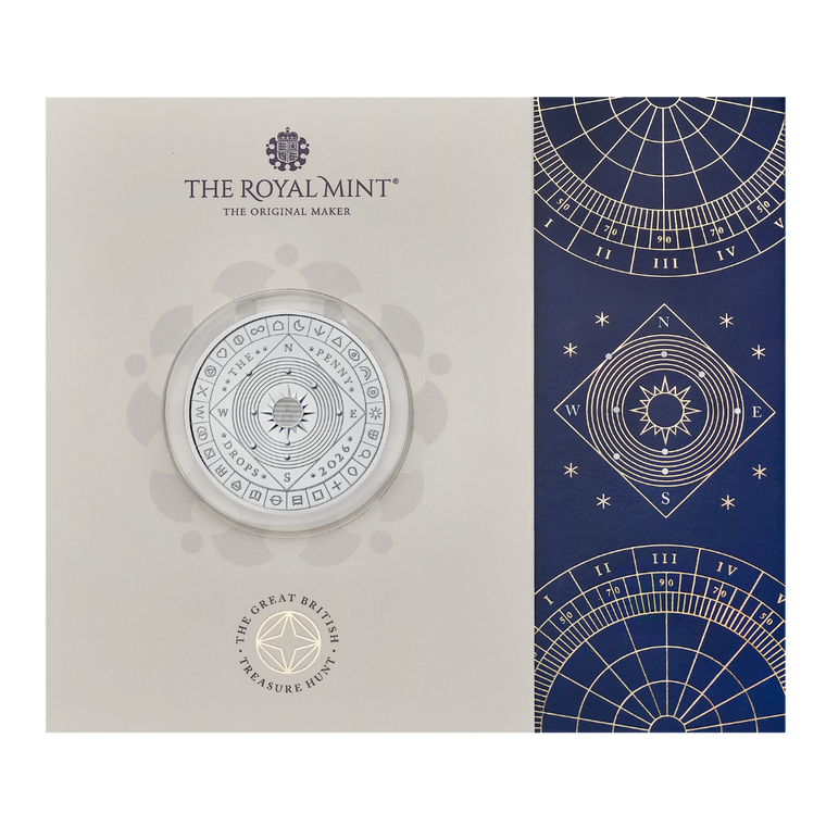 The Great British Treasure Hunt 2026 UK £5 Brilliant Uncirculated Coin - coin in card front