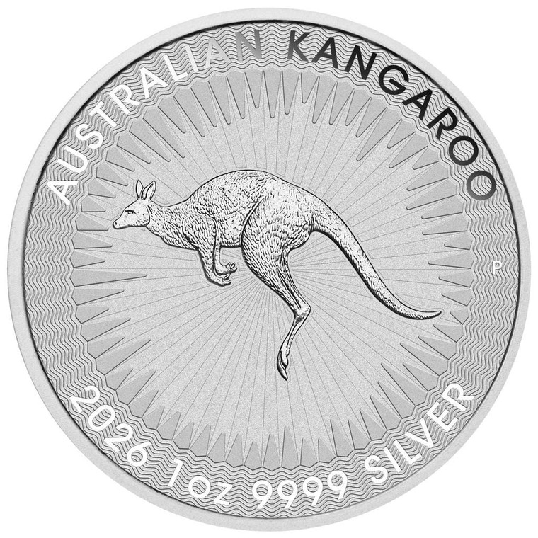 2026 Australian Silver Bullion Kangaroo Coin 1oz - Perth Mint - reverse - face on