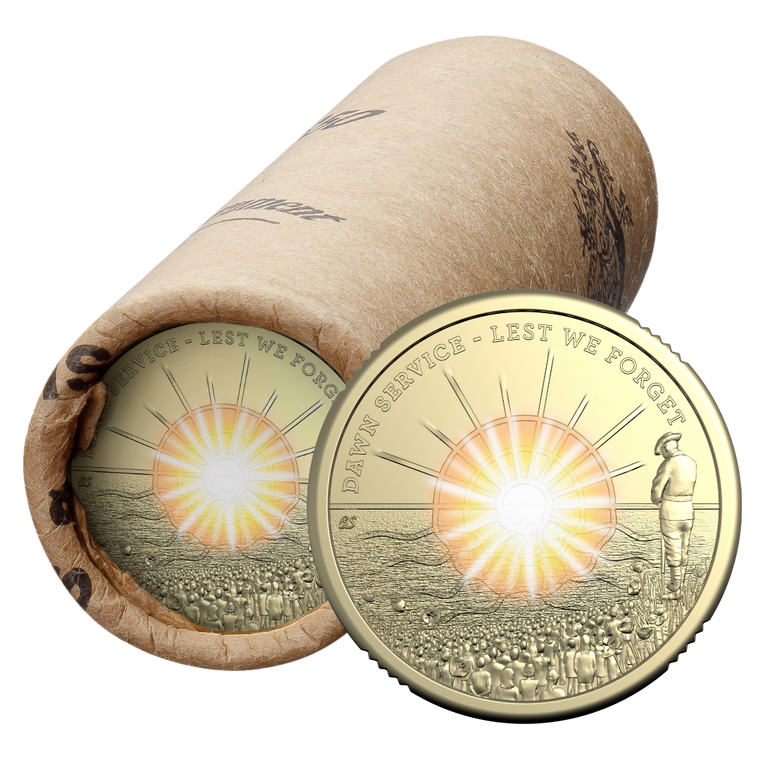 2026 $2 Coloured Circulating Coin – Dawn Service – Rolled Premium - rolled premium and coin