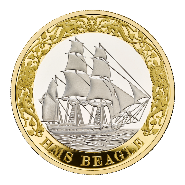 HMS Beagle 2026 UK £2 Silver Proof Coin - reverse