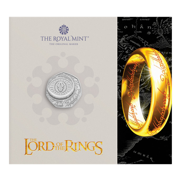 The Lord of the Rings - The One Ring 2026 UK 50p Brilliant Uncirculated Coin - coin in card front