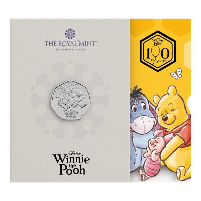 100 Years of Winnie the Pooh - Friendship 2026 UK 50p Brilliant Uncirculated Coin - coin in card front