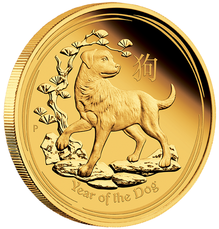 2018 Year of the Dog Australian Lunar 1/10oz Gold Proof Coin