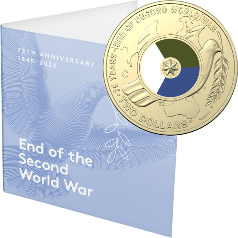 2020 $2 75th Anniversary Of The End Of WWII C Mintmark Unc Coin - in presentation card