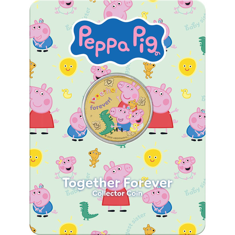 Peppa Pig - Together Forever 2026 Collector Coin in Card - coin in card front