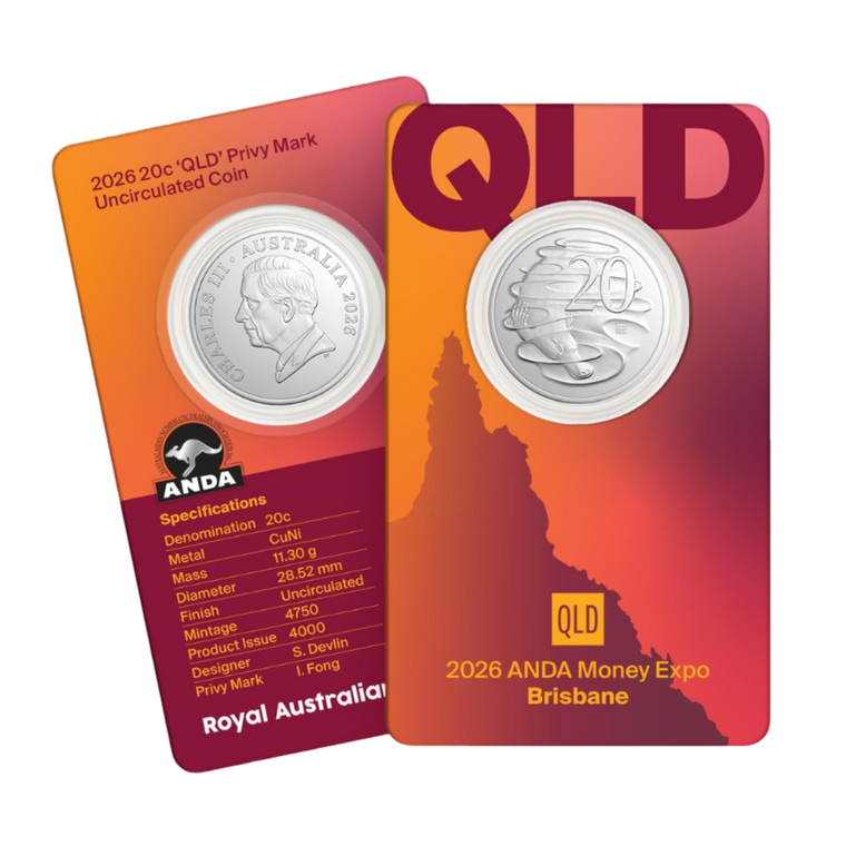 Brisbane Money Expo ANDA State Series - 2026 20c QLD Privy Card