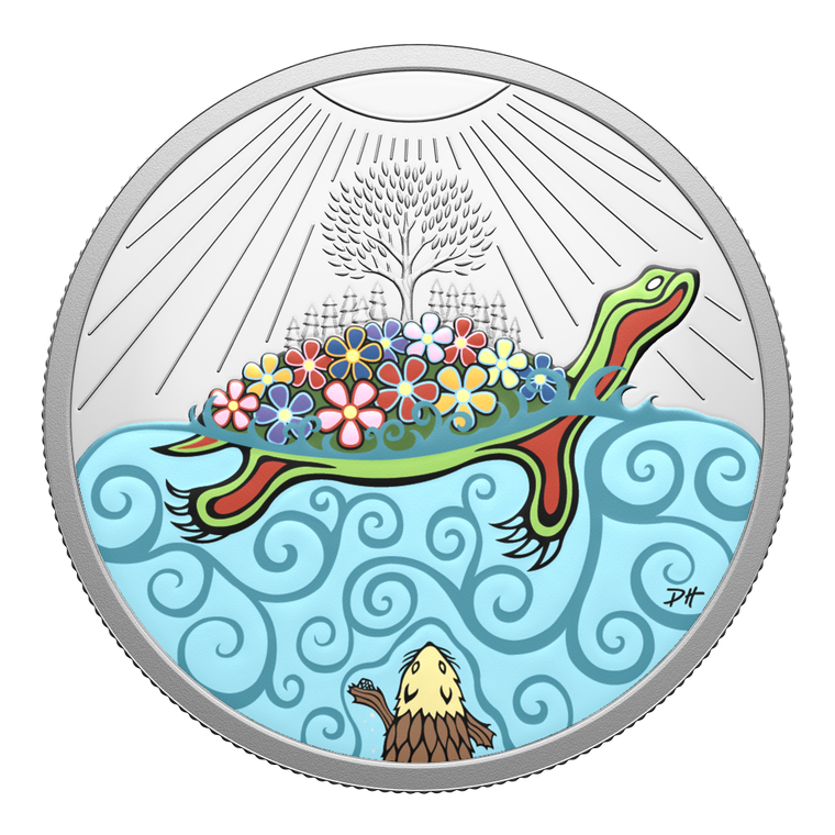 2026 $20 Fine Silver Coin - Turtle Island - reverse