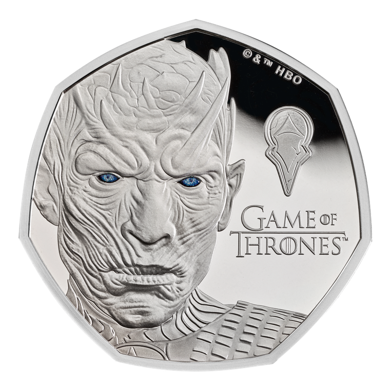 Game of Thrones (Ice) 2026 UK 50p Silver Proof Colour Coin - reverse angle