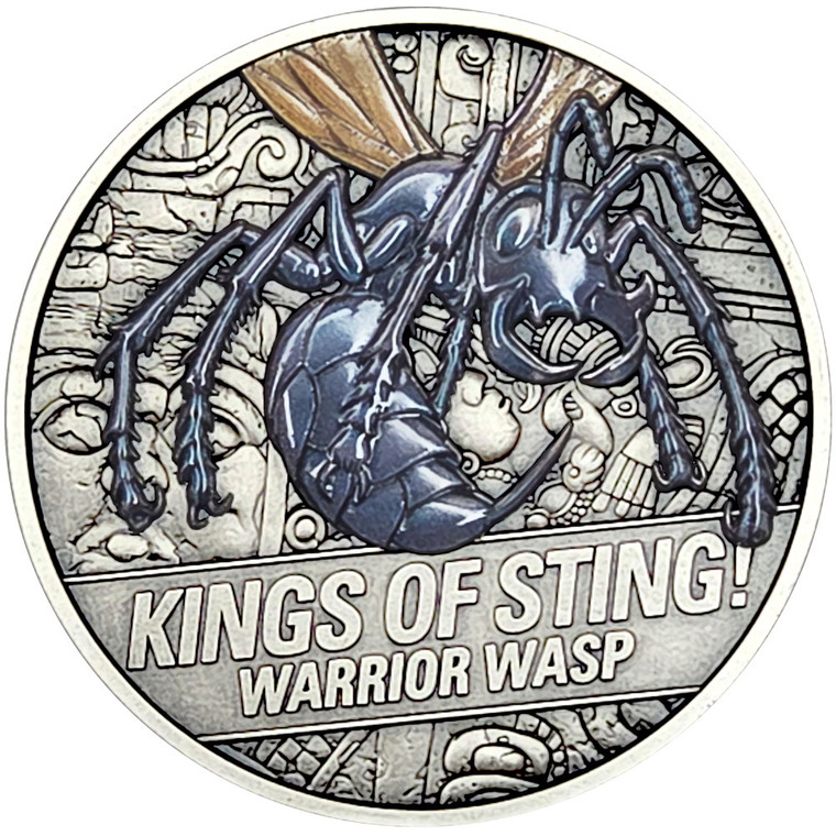 2026 Niue $2 Kings of Sting - Warrior Wasp 1oz Silver Coin - reverse