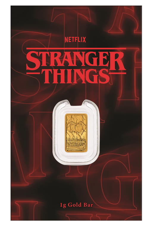 Stranger Things 1g Gold Minted Bar - front