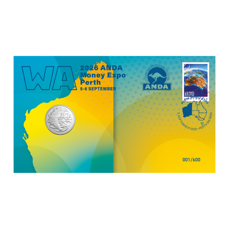 Perth Money Expo ANDA State Series - 2026 20c WA PNC - card
