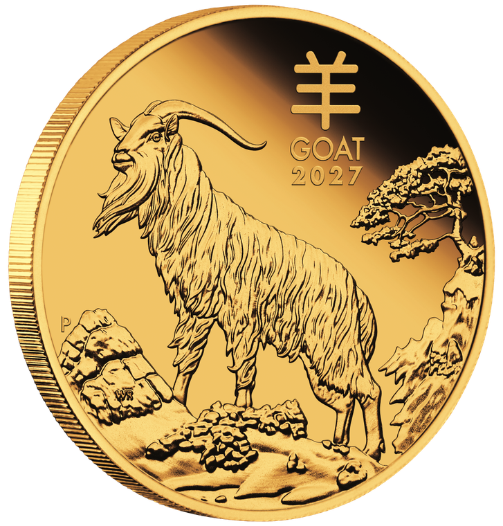 Australian Lunar Series III 2027 Year of the Goat 1oz Gold Proof Coin - reverse